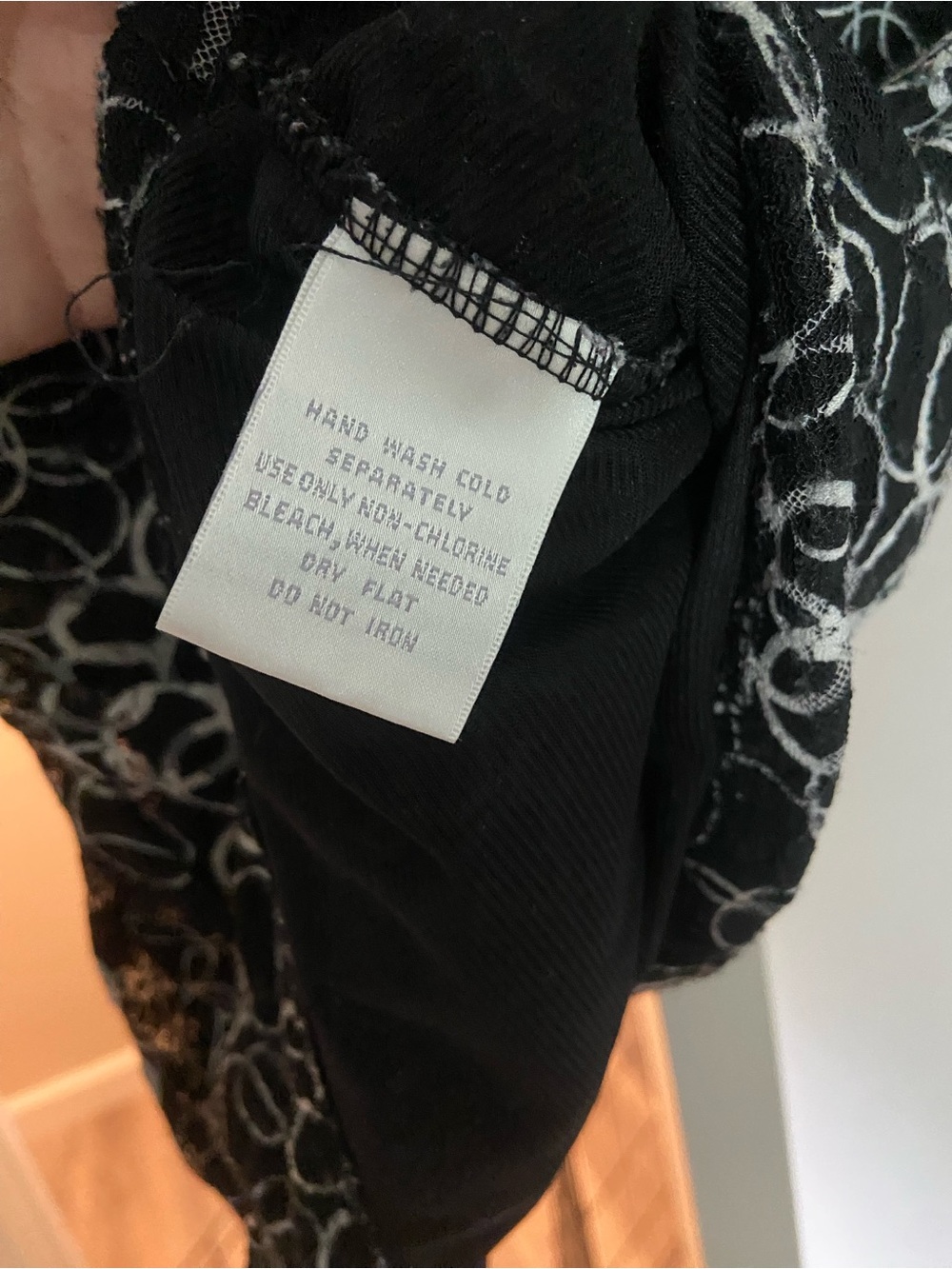 Worthington Black Top with White Circular Print - Picture 6 of 7